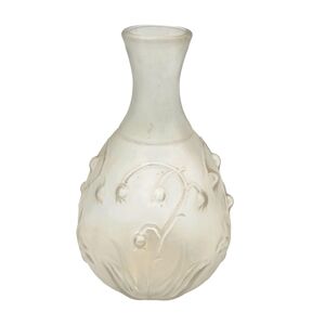 VINTAGE Frosted satin glass art deco vase